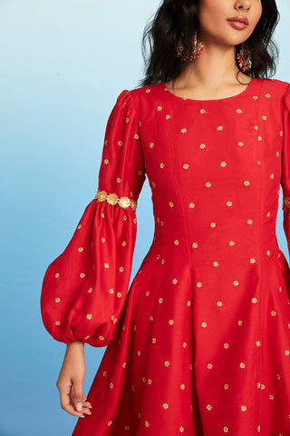 RUHI BISHOP SLEEVE DRESS